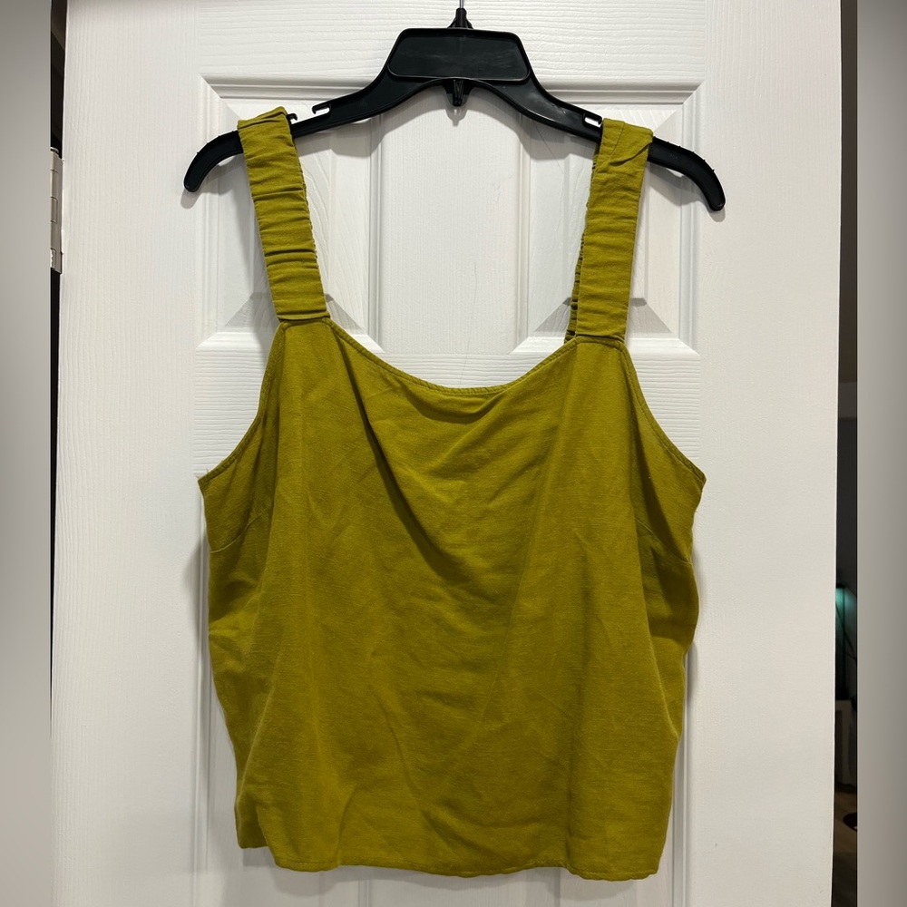 Sage Green Blouse Top Soft Neutral Primark Size 10 Flowy Cotton Blend